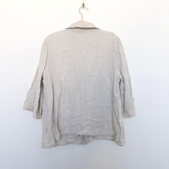 Grace Elements Womens Linen Top Size 16W Beige Minimalist‎ Lagenlook Coastal - Picture 4 of 5